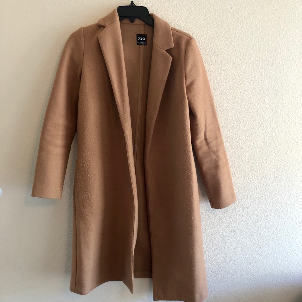 Zara long camel woolen coat